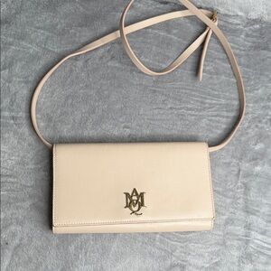 Alexander McQueen Cream Crossbody Bag with Gold Accent